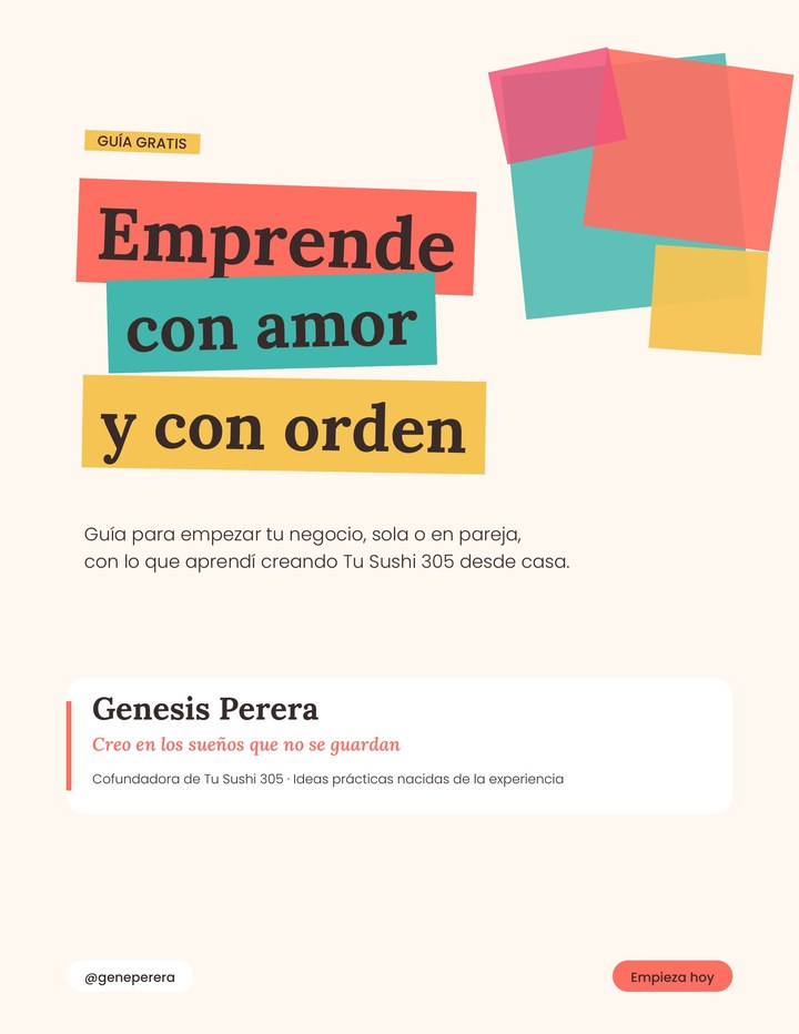 Portada de la guía Emprende con amor y con orden